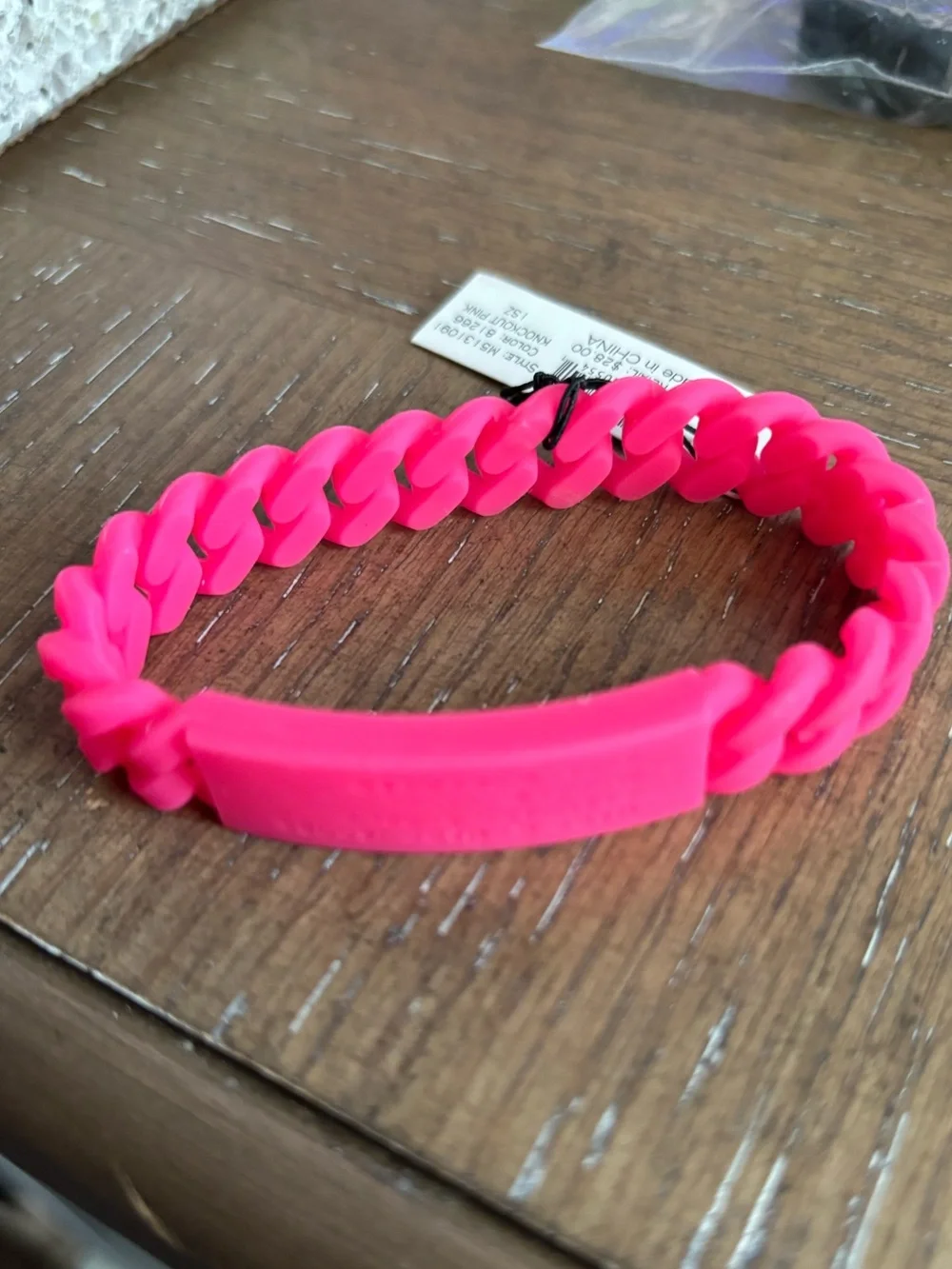 Marc Jacobs Black Silicone Link ID Bracelet